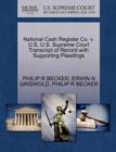 Image for National Cash Register Co. V. U.S. U.S. Supreme Court Transcript of Record with Supporting Pleadings