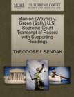 Image for Stanton (Wayne) V. Green (Sally) U.S. Supreme Court Transcript of Record with Supporting Pleadings