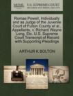 Image for Romae Powell, Individually and as Judge of the Juvenile Court of Fulton County et al., Appellants, V. Richard Wayne Long, Etc. U.S. Supreme Court Transcript of Record with Supporting Pleadings