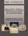 Image for Sally Lee Simon, Petitioner, V. Charles Simon. U.S. Supreme Court Transcript of Record with Supporting Pleadings
