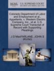 Image for Colorado Department of Labor and Employment et al., Appellants, V. Western Electric Company, Inc., et al. U.S. Supreme Court Transcript of Record with Supporting Pleadings