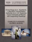Image for Elvina Bugg Et Al., Appellants, V. Maryland Transportation Authority Et Al. U.S. Supreme Court Transcript of Record with Supporting Pleadings