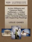 Image for Jo Ann Williams and Clarence Webb, Petitioners, V. United States. U.S. Supreme Court Transcript of Record with Supporting Pleadings
