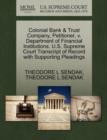 Image for Colonial Bank &amp; Trust Company, Petitioner, V. Department of Financial Institutions. U.S. Supreme Court Transcript of Record with Supporting Pleadings