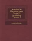 Image for Annales de Math Matiques Pures Et Appliqu Es, Volume 7