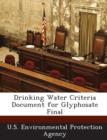 Image for Drinking Water Criteria Document for Glyphosate Final