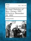Image for Revised Statutes of New Jersey 1937 Effective December 20, 1937
