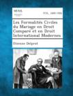 Image for Les Formalites Civiles Du Mariage En Droit Compare Et En Droit International Modernes