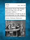 Image for Selections from the Public and Private Law of the Romans with a Commentary to Serve as an Introduction to the Subject