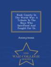 Image for Rusk County in the World War : A Tribute to the Boys Who Sacrificed and Fought for Us - War College Series