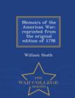 Image for Memoirs of the American War; Reprinted from the Original Edition of 1798 - War College Series
