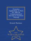 Image for Premiere Application a Paris En 1883 de L&#39;Assainissement Suivant Le Systeme Waring - War College Series