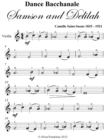 Image for Dance Bacchanale Samson and Delilah Easy Violin Sheet Music