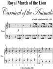 Image for Royal March of the Lion Carnival of the Animals Easy Piano Sheet Music