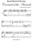 Image for Royal March of the Lion Carnival of the Animals Beginner Piano Sheet Music
