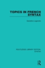 Image for Topics in French syntax