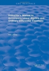 Image for Instructors Manual to Accompany Linear Algebra and Ordinary Differential Equations