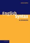 Image for English syntax: theory and description