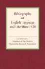 Image for Bibliography of English Language and Literature 1920