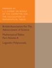 Image for Mathematical Tables Part-Volume A: Legendre Polynomials: Volume 1