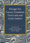 Image for Passages for Unseen Translation from Latin and Greek Authors