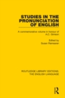 Image for Studies in the pronunciation of English: a commemorative volume in honour of A.C. Gimson