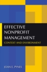 Image for Effective nonprofit management: context and environment