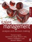 Image for Sales management: analysis and decision making