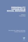 Image for Personality variables in social behavior : volume 4