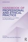 Image for Handbook of professional and ethical practice for psychologists, counsellors, and psychotherapists