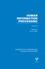 Image for Handbook of Learning and Cognitive Processes (Volume 5): Human Information Processing