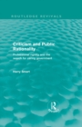 Image for Criticism and public rationality: professional rigidity and the search for caring government
