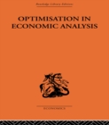 Image for Optimisation in economic analysis
