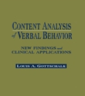 Image for Content analysis of verbal behavior: new findings and clinical applications