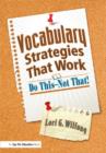 Image for Vocabulary strategies that work: do this - not that!