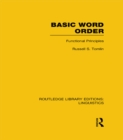 Image for Basic word order: functional principles