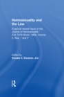Image for Homosexuality and the law: a special double issue of the Journal of homosexuality (fall 1979-winter 1980), volume 5, nos. 1 and 2 : v. 1