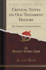 Image for Critical Notes on Old Testament History