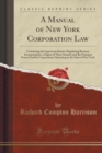 Image for A Manual of New York Corporation Law