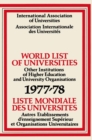 Image for World List of Universities 1977-78 / Liste Mondiale des Universites