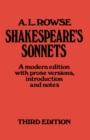 Image for Shakespeare&#39;s Sonnets: A Modern Edition, With Prose Versions, Introduction and Notes