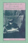 Image for In Defence of Literary Interpretation: Theory and Practice