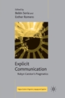 Image for Explicit Communication : Robyn Carston&#39;s Pragmatics