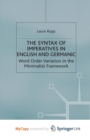 Image for The Syntax of Imperatives in English and Germanic