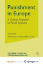 Image for Punishment in Europe : A Critical Anatomy of Penal Systems