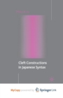 Image for Cleft Constructions in Japanese Syntax