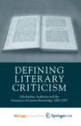 Image for Defining Literary Criticism
