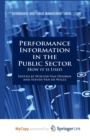 Image for Performance Information in the Public Sector : How it is Used