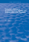 Image for Instructors Manual to Accompany Linear Algebra and Ordinary Differential Equations