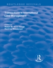 Image for Transactions in International Land Management. Volume 1